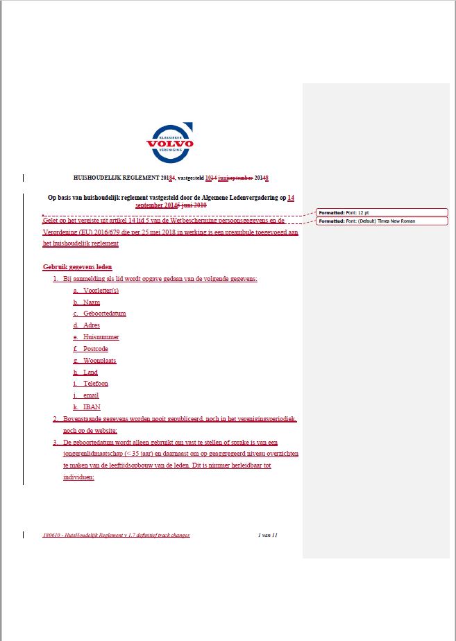 180610   HuisHoudelijk Reglement v 1 7 definitief track changes